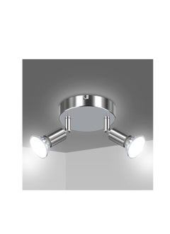 Y&D LED Ceiling Light Rotatable, 2 Way Swiveling Round Plate Spotlight, Spot Lights, Lamp for Kitchen, Living Room Bedroom White Chrome  - Image 1