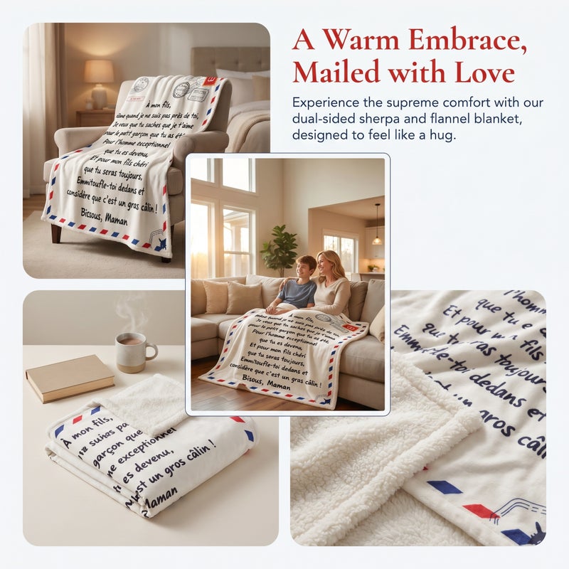 1Pc Letter Style Blanket Decorative Sleeping Blanket Comfortable Flannel Blanket - Image 2