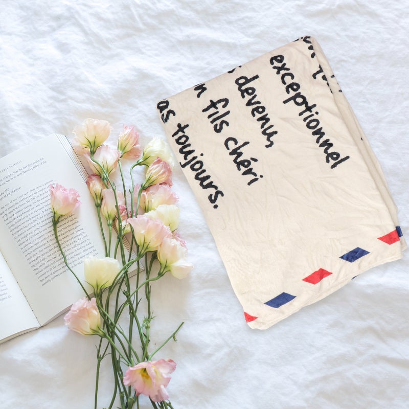 1Pc Letter Style Blanket Decorative Sleeping Blanket Comfortable Flannel Blanket - Image 1