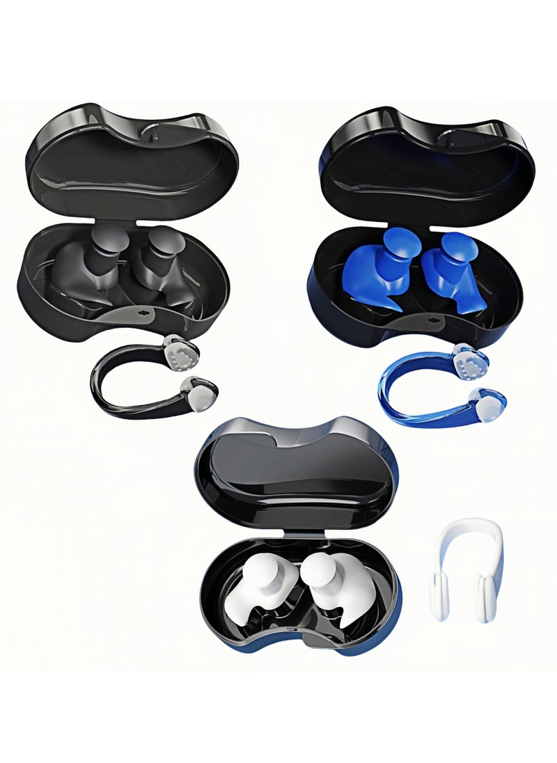 NOVOLAN - NOVOLAN Swimming Ear Plugs and Nose Clip Set, 3-Pack, Water-Proof Silicone Ear Plugs, Noise Reduction Sleep Ear Plugs, Anti-Water for Swimming, Snorkeling, and Water Sports, Comfortable & Secure Fit - Image 1