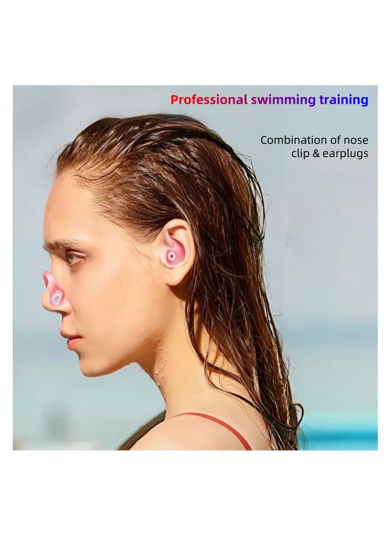 NOVOLAN - NOVOLAN Swimming Ear Plugs and Nose Clip Set, 3-Pack, Water-Proof Silicone Ear Plugs, Noise Reduction Sleep Ear Plugs, Anti-Water for Swimming, Snorkeling, and Water Sports, Comfortable & Secure Fit - Image 1