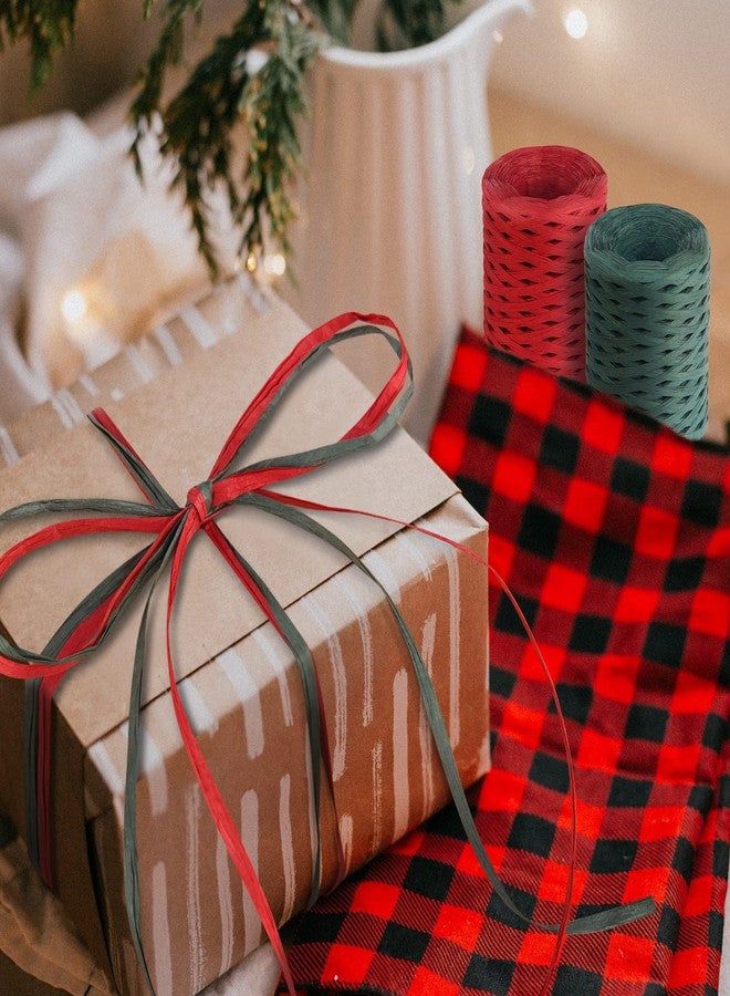 Cuttte Raffia Ribbon for Gift Wrapping - Cuttte 218 Yards Raffia Yarn for Crocheting, Paper Ribbons for Craft, Packing Paper Twine Yarn 1/4 Inch Width (Red) - Image 5