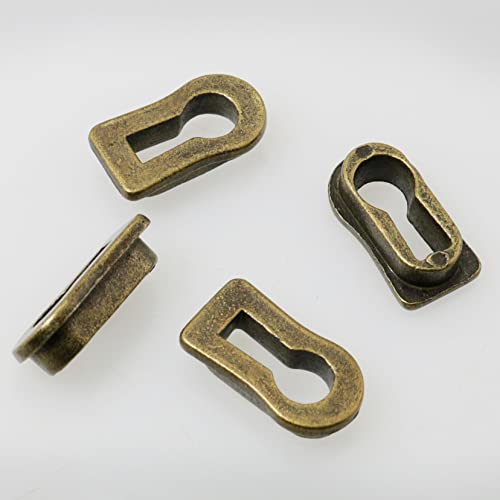 ZZHXSM 4pcs Zinc Alloy Keyhole Cover Bronze Tone for Cabinet Door, Dresser Drawers, Desk Antique, Modern Furniture Hardware - Image 4