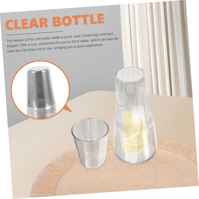 Glass Water Carafe Set With Cup For Nightstand Bedroom Bathroom Food Safe Beverage Container - Image 4