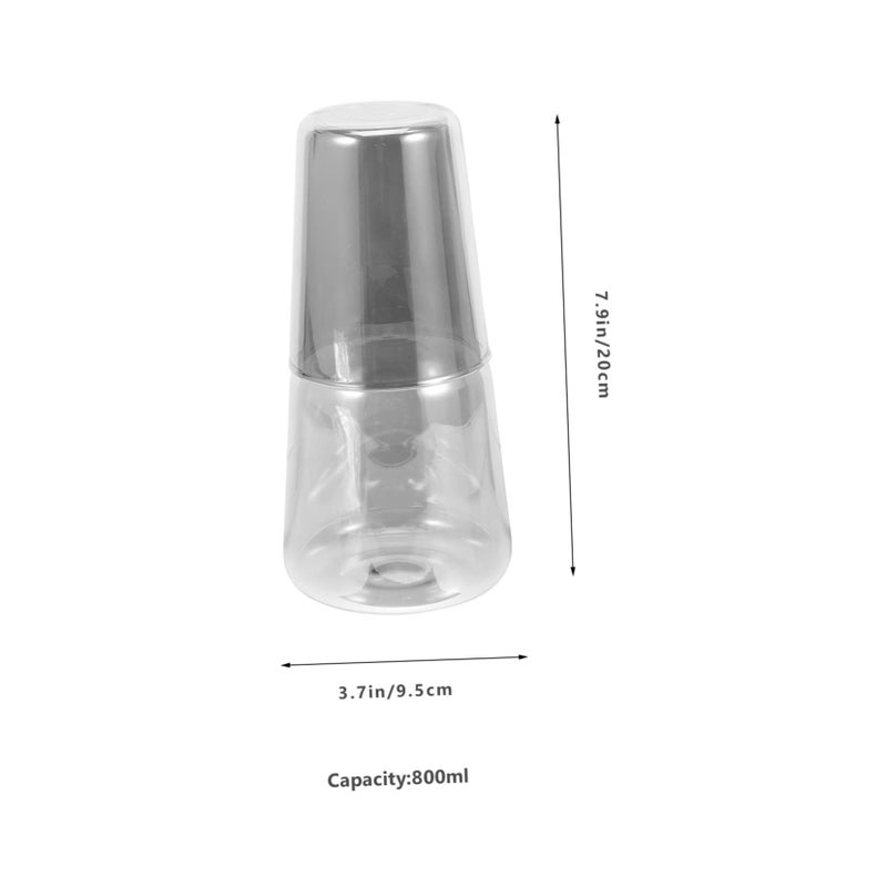 Glass Water Carafe Set With Cup For Nightstand Bedroom Bathroom Food Safe Beverage Container - Image 3