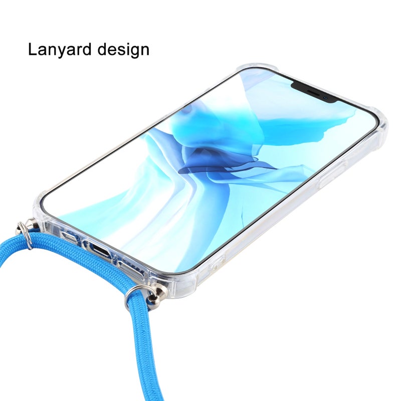BURAQ Case Cover For iPhone 14 Pro Four-Corner Shockproof Transparent TPU Case with Lanyard(Pink) - Image 3