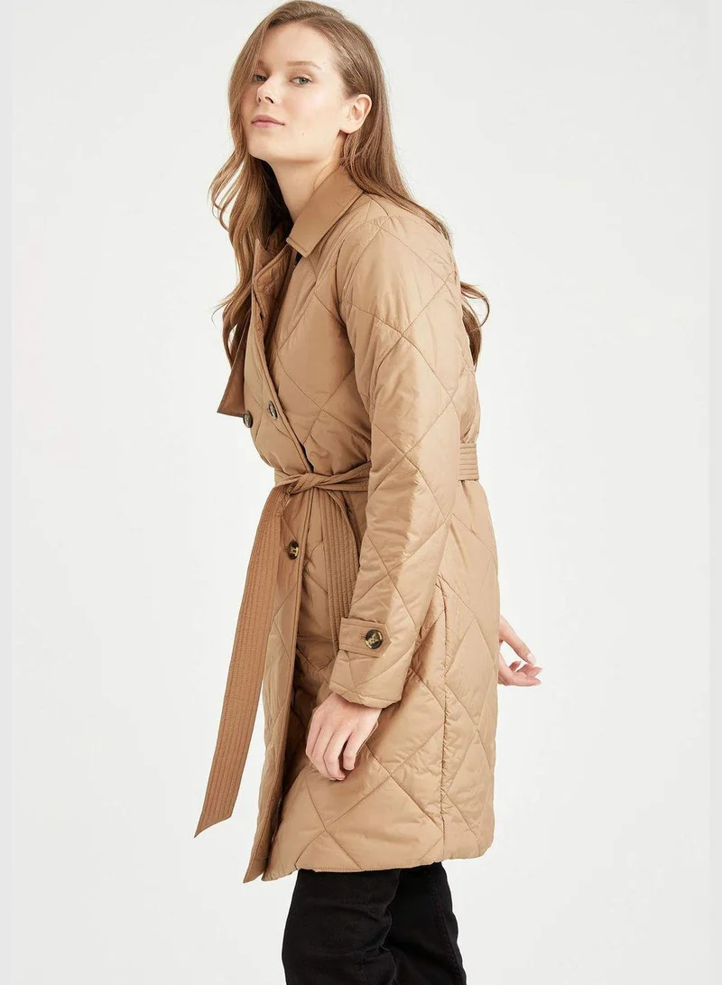 DeFacto Regular Fit Long Sleeve Padded Trenchcoat