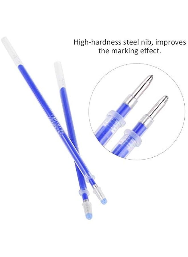 Erasable Pens for Fabric, 100pcs Blue Heat Erasable Fabric Marking Pens for Light Color Leather and Fabric High Temperature Erasable Marker for Quilting Sewing and Dressmaking - Image 3