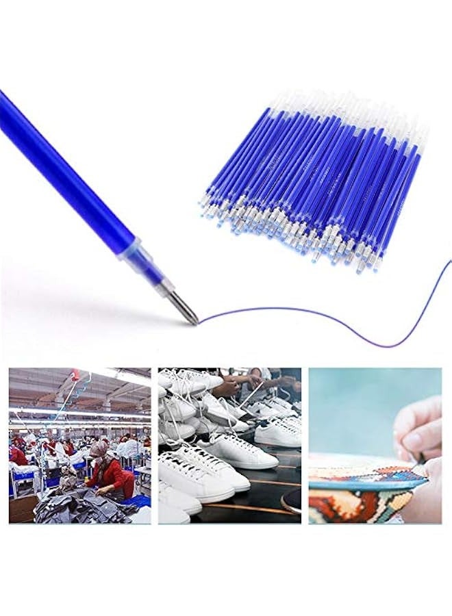 Erasable Pens for Fabric, 100pcs Blue Heat Erasable Fabric Marking Pens for Light Color Leather and Fabric High Temperature Erasable Marker for Quilting Sewing and Dressmaking - Image 4