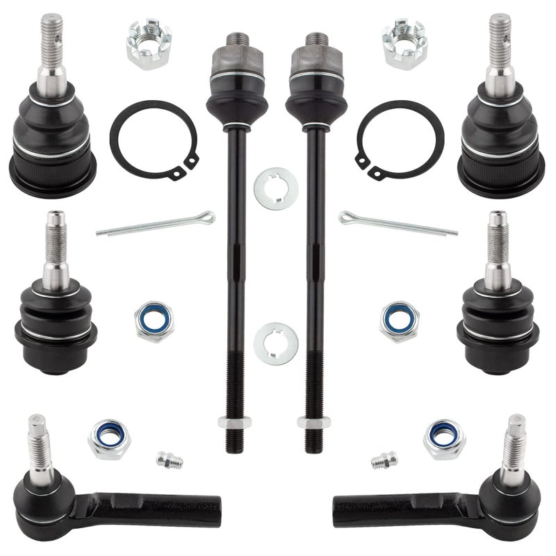 BOXI 8pcs Front Upper Lower Ball Joints Inner Outer Tie Rod Fit for Chevy Avalanche 2500 Silverado 1500 2500 3500 Suburban for GMC Sierra 1500 HD 2500 3500 Yukon XL 2500 K6693 K6696 ES3488 ES3609