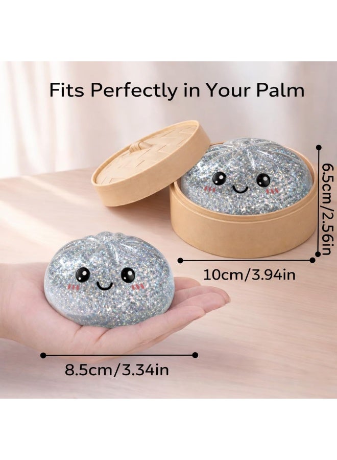 3 PCS-Glitter Dumpling Squishies Mystery Box Squeeze Toy, Easter Squishy Dumpling Fidget Toys for Adults, Stress Relief Sensory Toy - Image 3