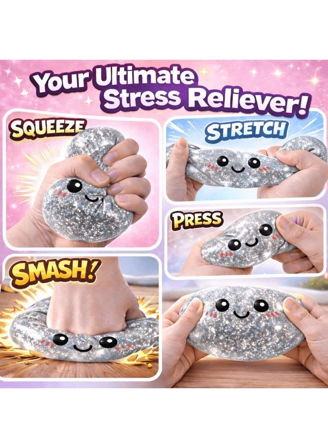 3 PCS-Glitter Dumpling Squishies Mystery Box Squeeze Toy, Easter Squishy Dumpling Fidget Toys for Adults, Stress Relief Sensory Toy - Image 2