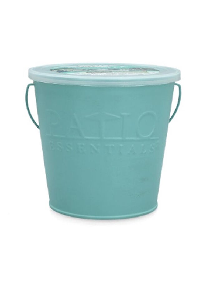 Patio Essentials 2-Piece Fresh Citronella Scented Elegant Painted Bucket Candle Set Blue and Red 17 oz 21257P  - Image 1