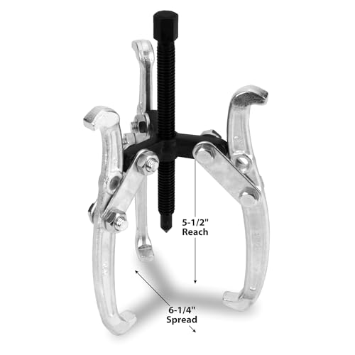 Performance Tool W137P 6-Inch 3-Jaw Gear Puller with Reversible Design for Vehicle Maintenance and Repair, Drop-Forged Steel, Chrome Plating - Image 3