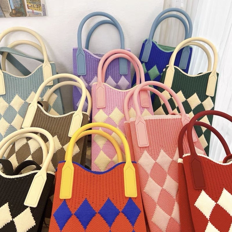 Knitted Mobile Phone Bag, Hand-Held Shoulder Cross-Body Bag, Korean Style, Versatile Niche Design Girl Bag - Image 4