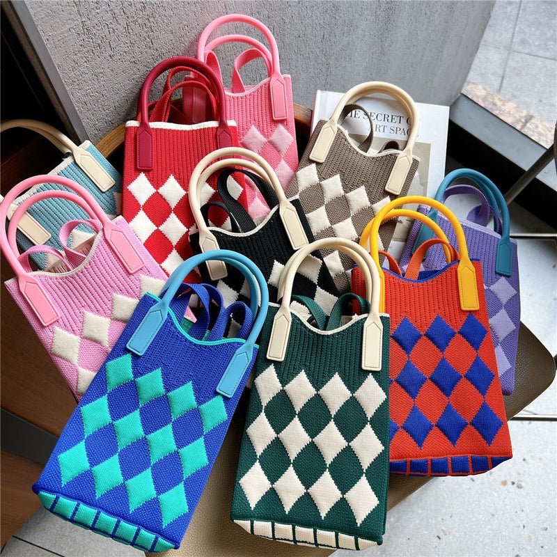 Knitted Mobile Phone Bag, Hand-Held Shoulder Cross-Body Bag, Korean Style, Versatile Niche Design Girl Bag - Image 2