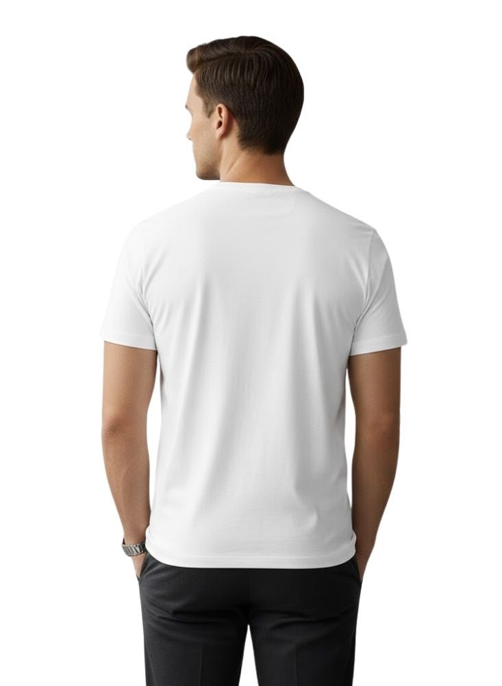 Premium Men’s Black & White Cotton Round Neck T-Shirt Pack of 2 – Casual Slim Fit Half Sleeve Combo - Image 4