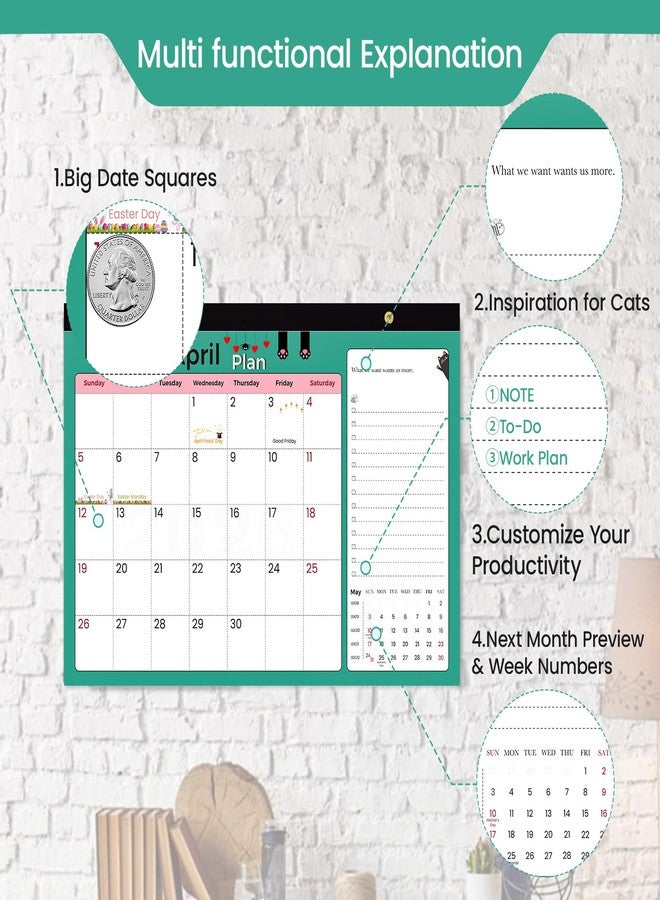 6uGooes Desk Calendar 2026-2027 (Jan 2026 - Jun 2027), 17" x 12" Desktop or Wall Calendar, 18 Months Large Wall Calendar with Stickers & Magnetic Back, for Students, Teachers, Office & Home Planning - Image 5