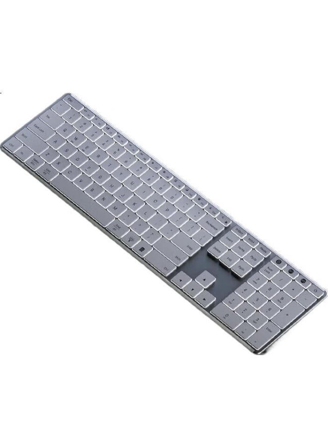 Ausdom S4 Pro Wireless Bluetooth Keyboard For Desktop Computer And Laptop, Ultra-Thin Metal Rechargeable Full-Size Silent Keyboard With Long Battery Life, Backlit, White - Image 2