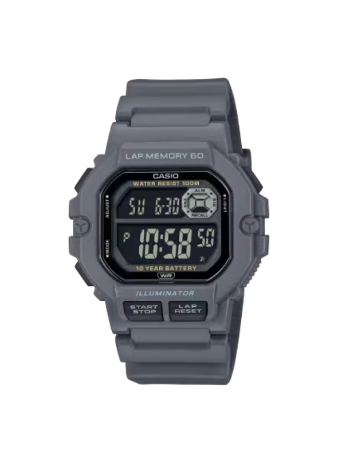 CASIO Men's Resin Digital Watch WS-1400H-8BVDF - 44.5 mm 