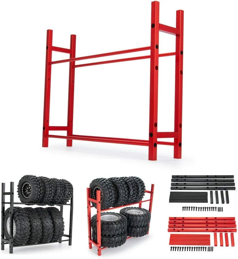 Benedict Harry RC Car Alloy Tire Rack/ Wheel Rack for 1.9'' 2.2" Tire Wheel Rim SCX10 D90 CC01 TRX4 RC Crawler (Black) - Image 1