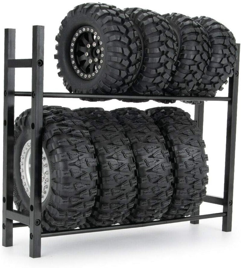 Benedict Harry RC Car Alloy Tire Rack/ Wheel Rack for 1.9'' 2.2" Tire Wheel Rim SCX10 D90 CC01 TRX4 RC Crawler (Black) - Image 4