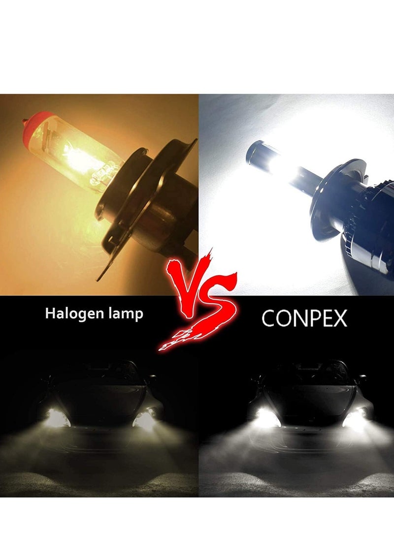 إضاءة H4 LED لمبات المصابيح الأمامية مجموعة تحويل السيارات للسيارة 4 جوانب شعاع ساطع 6000K أبيض بارد 9000 لومن طاقة عالية 300 وات - Image 5