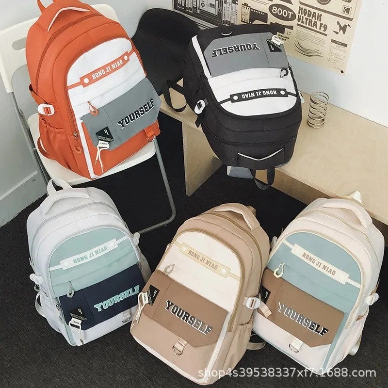 Bluejw Shaodong High-Value Middle High School Students Large Capacity Versatile Lightweight Curved Shoulder Straps Polyester - Image 3