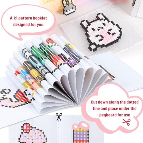 QUEFE 5200pcs Fuse Beads Kit for Boys and Girls, 24 Colors 5mm Melting Beads Set Including Pegboards, Ironing Paper, Tweezers, Colorful Hooks for Birthday and Christmas Gift - Image 5