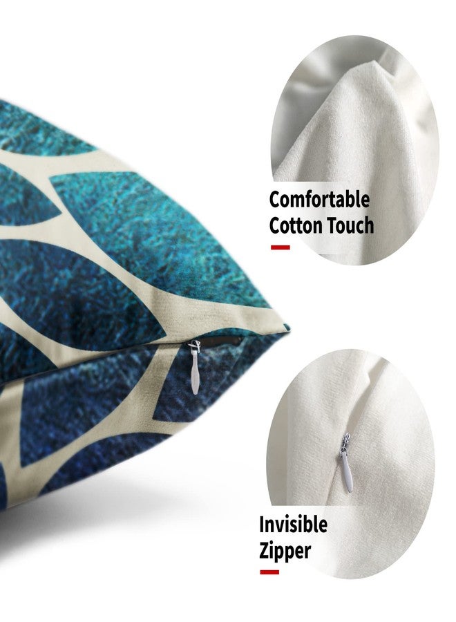 aportt Spring Teal Dahlia Pillow Covers 12X20 in Navy Blue Teal Floral Lumbar Pillow Cases Modern Abstract Recgantle Throw Pillows Set of 2 Summer Home Decor for Living Room Bedroom Bed Cushion Outdoor - Image 2