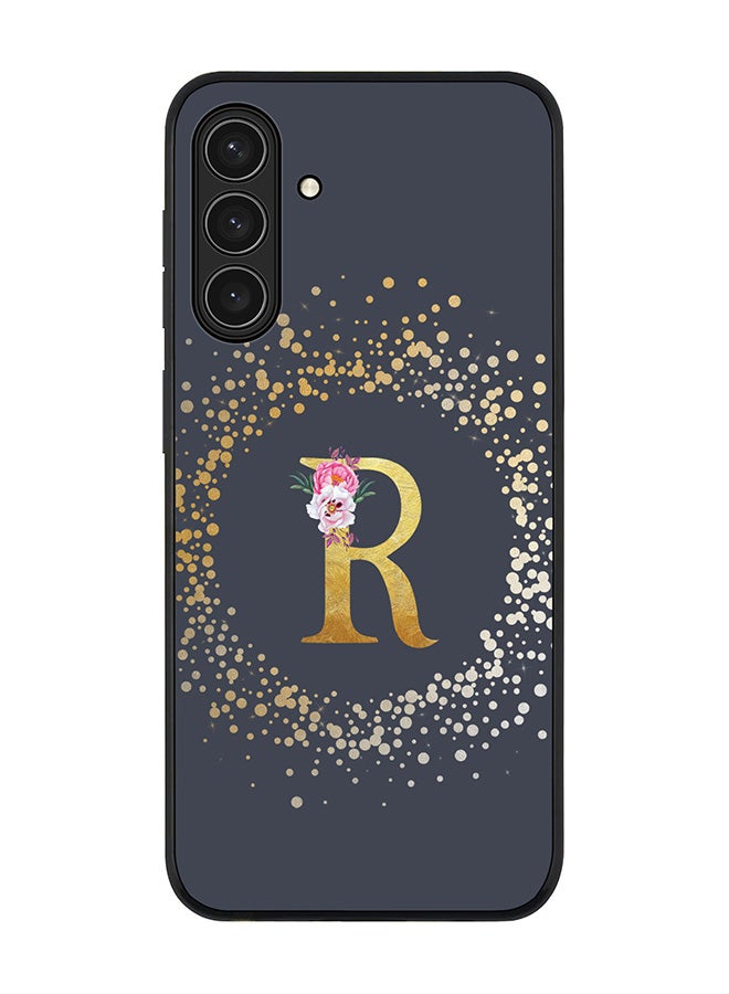 Stylizedd For Samsung Galaxy A26 5G Case,Slim fit Camera Protection, Shockproof Thin Phone cover  - Custom Monogram Floral - R  (Grey ) - Image 1