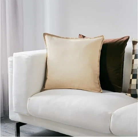 Ikea Cushion Throw Pillow Case 50X50 cm Beige Color Zippered Pillow Case