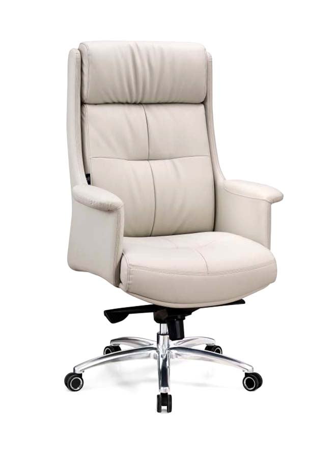 NEO FRONT FURNITURE High Back Office Chair – Executive Leather Manager Chair with Height Adjustment, 360° Swivel & Wheels – Ergonomic Office & Reception Chair with Thick Cushion ( A376 )