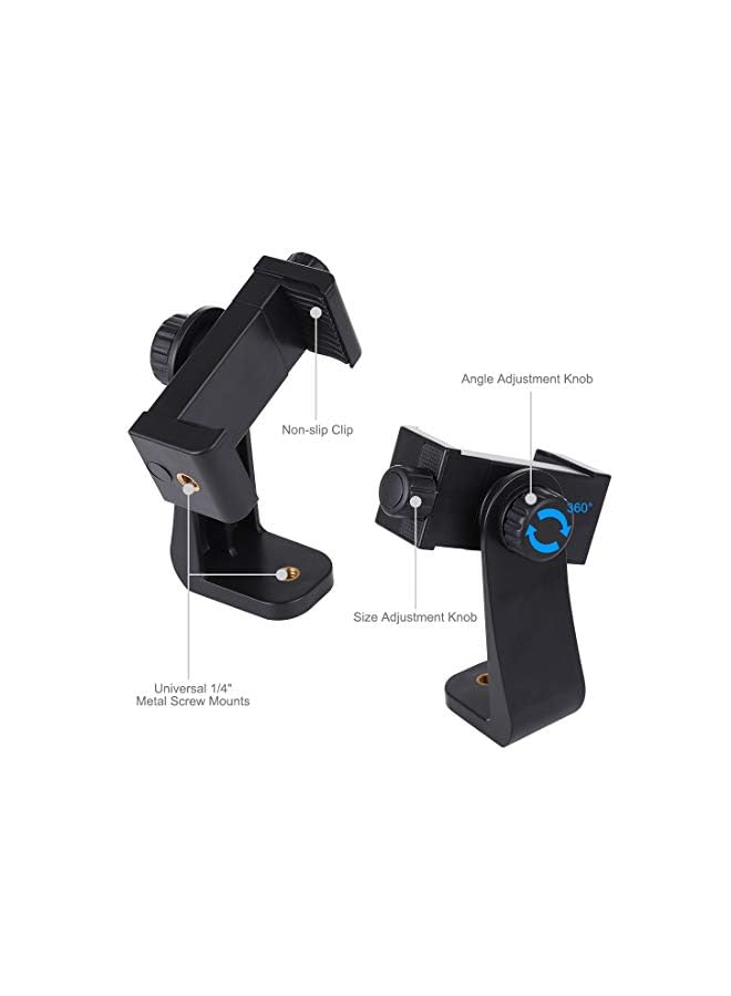 Zaboon Tripod Mount/Cell Phone Clipper Vertical Bracket Smartphone Clip Holder 360 Adapter For Mobile Cell Phone - Image 4