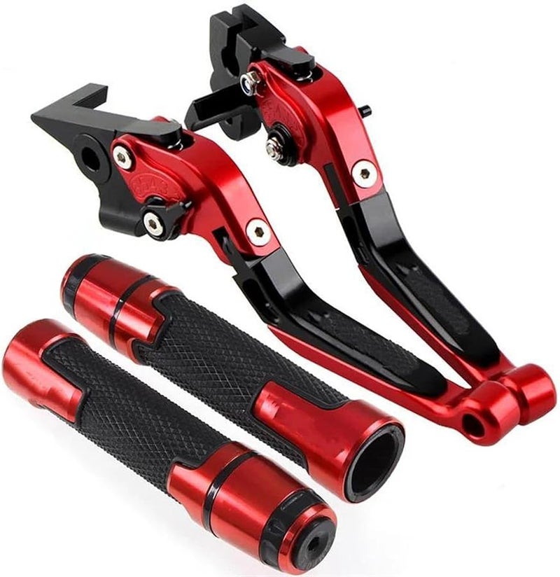 مقابض فرامل وكلتش الدراجات النارية ومجموعة مقابض المقود 22 مم باللون الأحمر والأسود لكاواساكي نينجا ZZR600 1990-2004 - Image 1