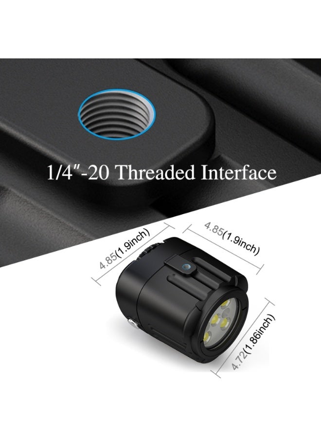 PULUZ 40m Underwater LED Photography Fill Light 1000LM 3.7V/1100mAh Diving Light for GoPro Hero11 Black / HERO10 Black / HERO9 Black /HERO8 / HERO7 /6 /5 /5 Session /4 Session /4 /3+ /3 /2 /1, Insta360 ONE R, DJI Osmo Action and Other Action Cameras - Image 2