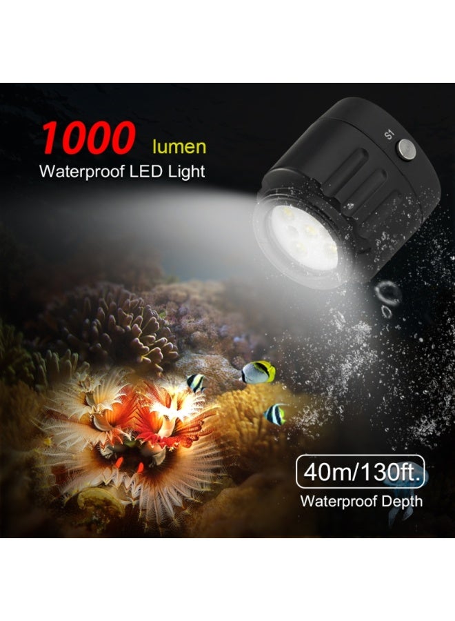 PULUZ 40m Underwater LED Photography Fill Light 1000LM 3.7V/1100mAh Diving Light for GoPro Hero11 Black / HERO10 Black / HERO9 Black /HERO8 / HERO7 /6 /5 /5 Session /4 Session /4 /3+ /3 /2 /1, Insta360 ONE R, DJI Osmo Action and Other Action Cameras - Image 5