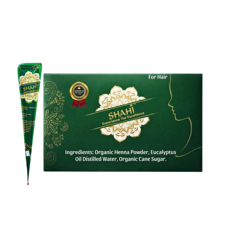 Shahi 4 Pack 100% Natural Ready to Use Henna Paste Hair Color Hair Dye Cones Dark Reddish Brown Color 30g Each Cone - Image 1