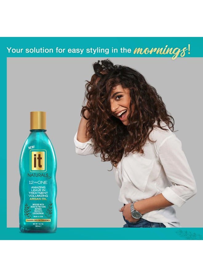 it Freeze It Naturals 12-in-ONE Amazing Volumizing Leave In Treatment with Argan Oil, 10.2oz | Repairs, Protects & Strengthen Hairs | Creates Volume | Fights Frizz | Paraben Free - Image 3