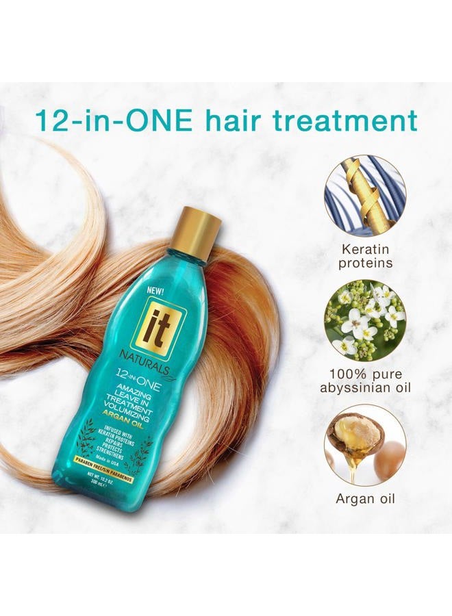 it Freeze It Naturals 12-in-ONE Amazing Volumizing Leave In Treatment with Argan Oil, 10.2oz | Repairs, Protects & Strengthen Hairs | Creates Volume | Fights Frizz | Paraben Free - Image 4