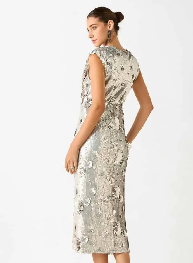 Iconic Sequin Sleeveless Midi Dress