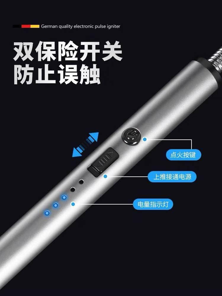 USB Rechargeable Electronic Arc Lighter with Flexible Neck and Safety Lock for Candles & Oven - Image 3