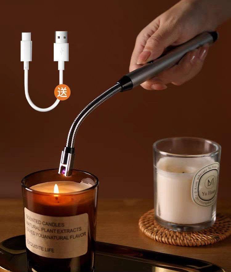 USB Rechargeable Electronic Arc Lighter with Flexible Neck and Safety Lock for Candles & Oven - Image 4