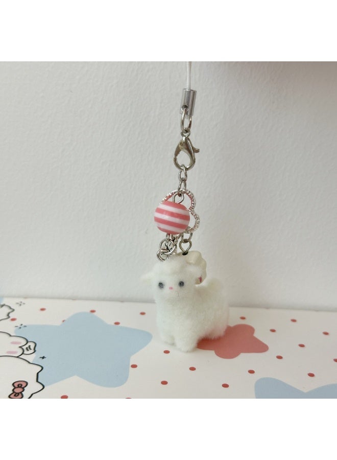 NIBEMINENT Phone Charm/ Chain Strap for Women Girls, Cute Cartoon Little Sheep Cell Phone Case Lanyard Wrist Strap