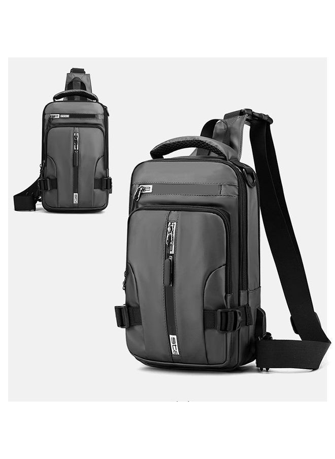 Sharpdo - Men's Multifunctional Oxford Waterproof Casual Waistpack Adjustable Straps Premium Lightweight Waist One Shoulder Cross-body Back Bag for Gym Fitness Workout Travel Work Commute - Image 1