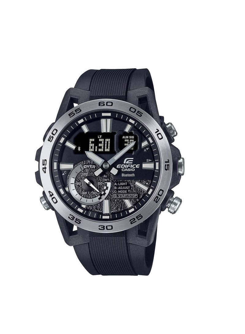 كاسيو ساعة كاسيو انالوج-رقمية بمينا اسود للرجال- ECB-40P-1ADF - Image 1