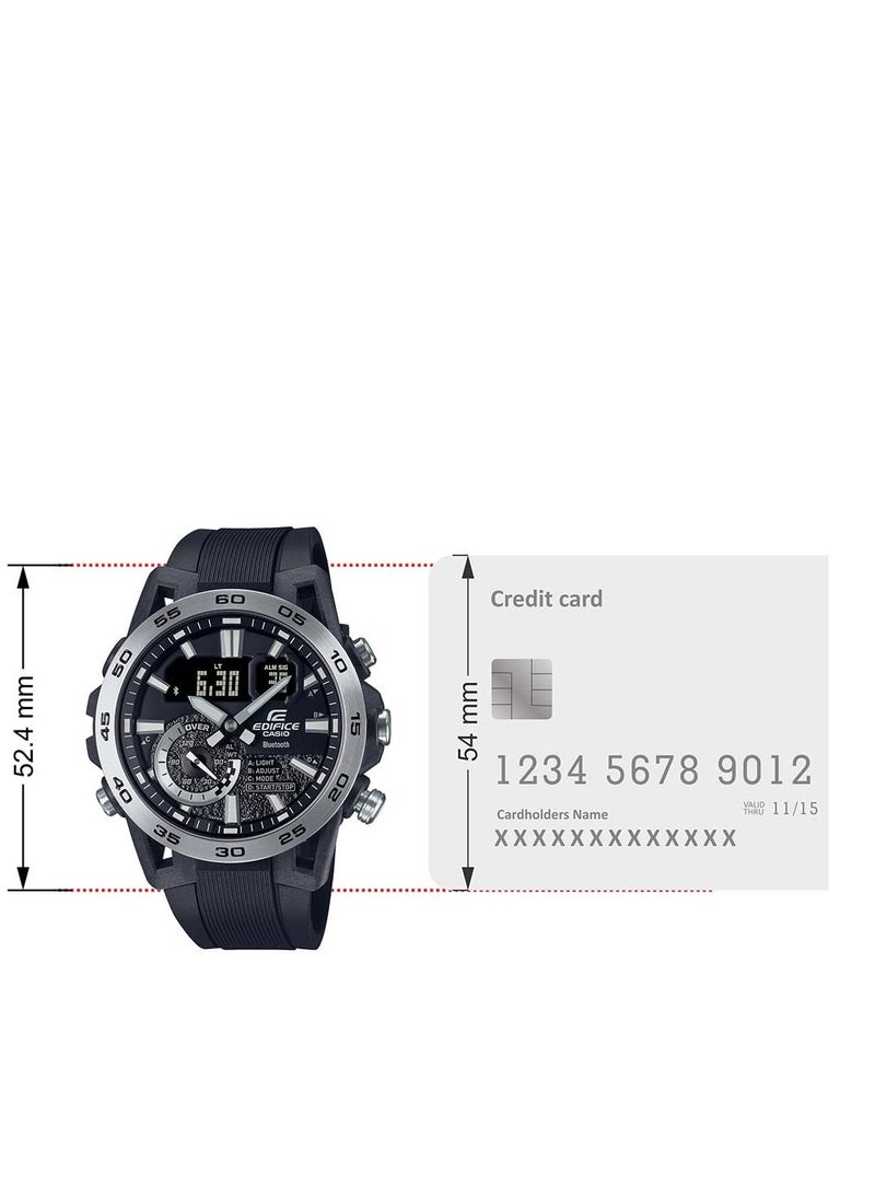 كاسيو ساعة كاسيو انالوج-رقمية بمينا اسود للرجال- ECB-40P-1ADF - Image 5