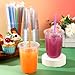Ziliny 100 Pack Clear Plastic Cups With Flat Lids and Straws Disposable Drinking Cups for Iced Coffee Cold Drinks Juice Smoothies Milkshakes 16 oz - Image 4