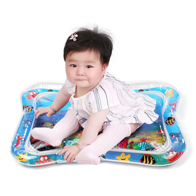 Inflatable Baby Water Mat Infant Tummy Time Playmat Toddler Fun Activity Play Center - Image 1