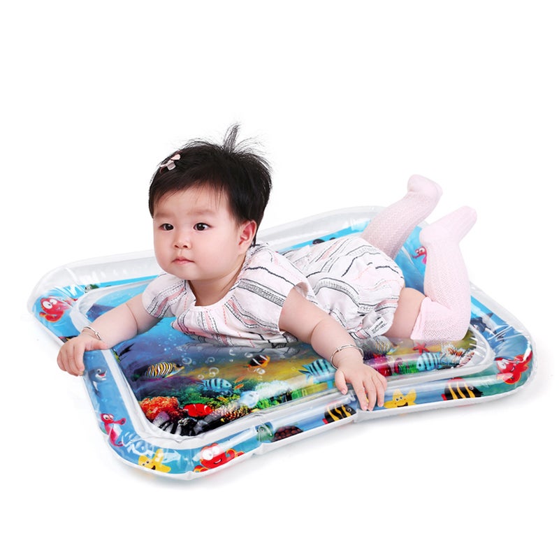 Inflatable Baby Water Mat Infant Tummy Time Playmat Toddler Fun Activity Play Center - Image 2
